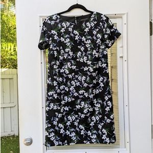 Banana Republic cap sleeve black lined dress, size 2